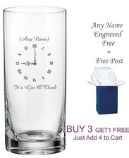 Personalised Engraved HIBALL MIXER GLASS Vodka O'CLOCK DRINK Spirit Glass Gift