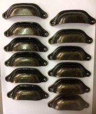 12 Metal Drawer Handles,Industrial knobs,Chest drawer,vintage Style cup Pulls