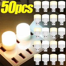 50X USB Portable LED Mini Night Light Small Round Lamp Computer Power Reading UK
