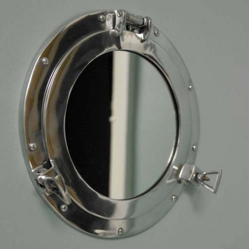 Aluminum porthole mirror - 17''aluminum,