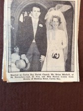 a2t Ephemera 1965 Picture Cornwall Wedding Carbis Bay Mitchell Scott