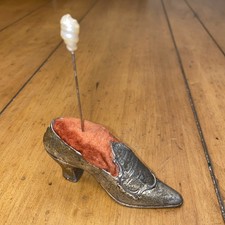 Antique Metal Shoe Pin Cushion