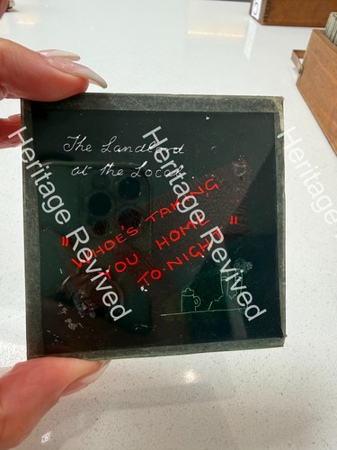Antique glass painted - glass, slide