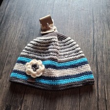 Kusan Blue Crochet Beanie Hat