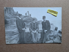 OLD PHOTO MEN FASHION HAT SEASIDE TABLE ROCK WHITLEY BAY SOCIAL HISTORY PS 387