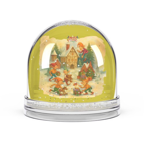 Vintage elf village - vintage, snow