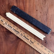Vintage The Roos Company Slide Rule No. SR-105 with unit conversion chart + Case