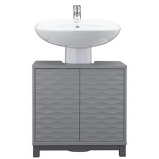Under Sink Unit Habitat Zander Grey 2 Door Bathroom Cabinet Storage 16x69x32cm