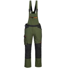 Portwest T704 - WX3 Bib and Brace / Olive Green / FREE KNEEPADS