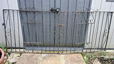 BLACK WROUGHT IRON GATES 1 PAIR HEAVY APROX 94 in WIDE X 40 in HEIGHT SOME RUST