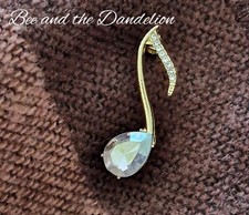 Musical Note Crystal Brooch