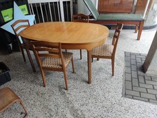 Vintage Nathan Furniture Dining Table And 4 Chairs 