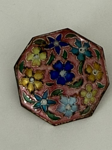 Vintage enamel flower - enamel, brooch