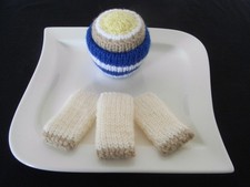 Hand Knitted Boiled Egg & 3
