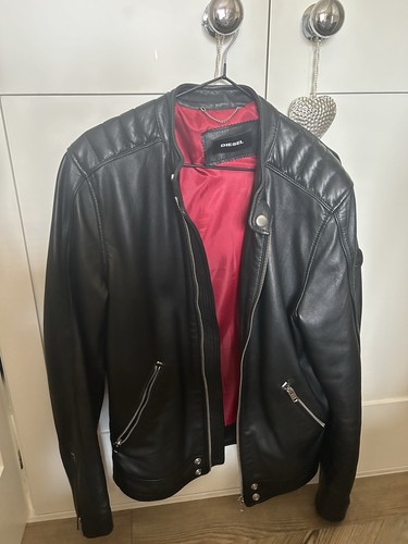 Black diesal leather jacket - black,