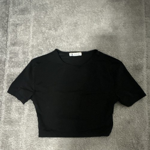 Zara black solid short sleeve - solid,