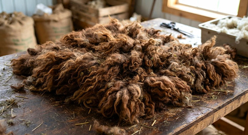 Raw brown alpaca fibre for - alpaca,