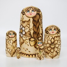 5pcs 10cm / 4" Burned Wood