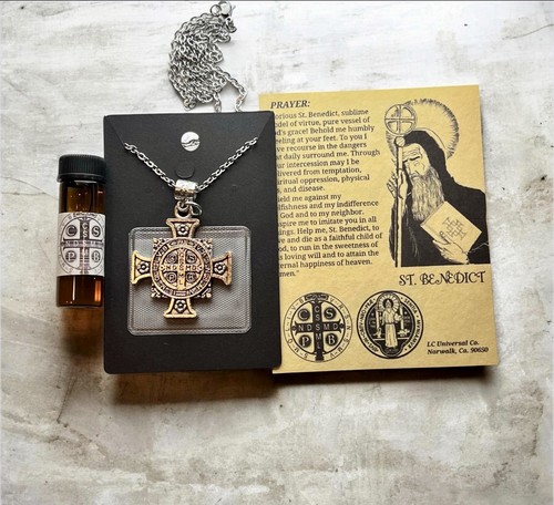 Saint benedict medal - saint, necklace