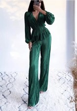 Zara Green Finely Pleated Wide