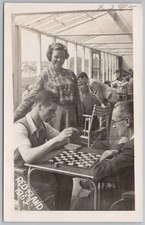 SKERRIES Co Dublin Holidaymakers at Red Island Holiday Camp RP Postcard 1953