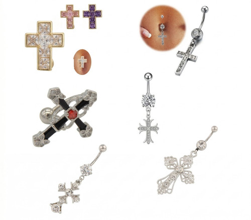 Belly bars button piercing - button,