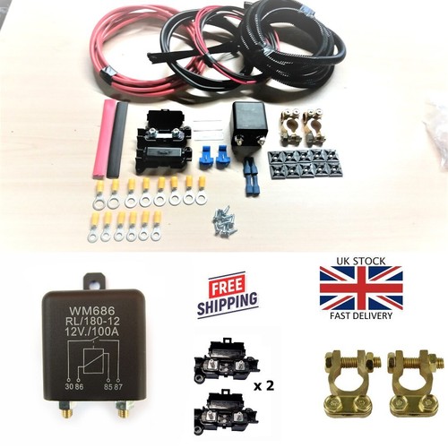 Split charge relay kit - relay, 2mtr