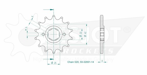 Front sprockets esjot 32001 - front,