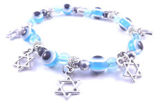 Star Of David Bracelet Evil Eye Charm Kabbalah Jewish Judaica Jewellery Silver