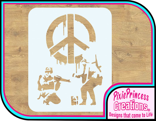 Banksy peace stencil - peace, oo