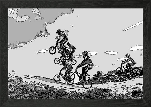 Bmx race racing framed wall - race,