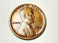 1913 Lincoln Wheat Cent Penny ~ No Mint Mark, "L" on Rim