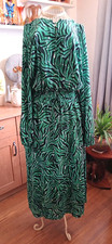Hush Green Animal Print Lined Midi Dress Size 12