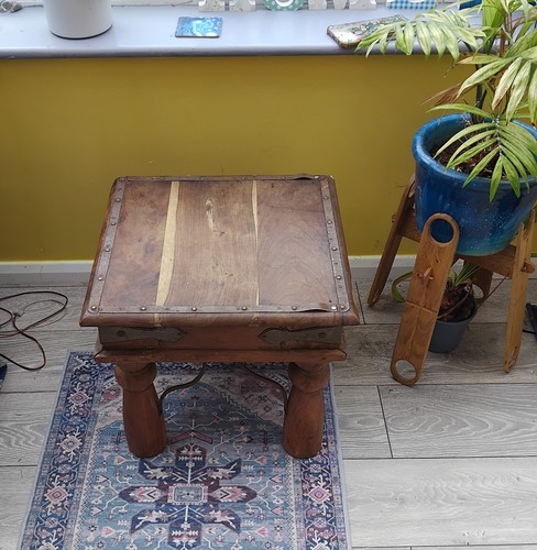 Vintage rustic square table - vintage,