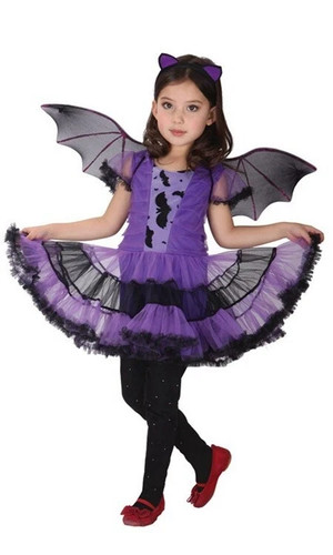 Girls purple bat halloween - purple,