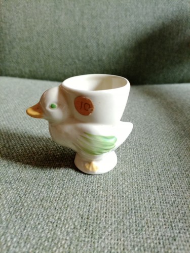 Vintage duckling ceramic egg - duckling,