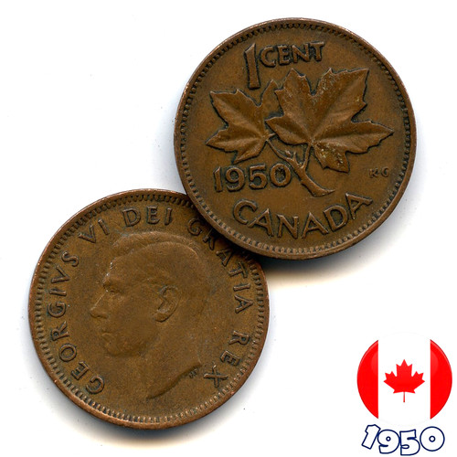 Canadian 1950 cent - a,