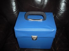 Vintage Blue Singles 7' Vinyl Records Storage/ Carry Case with Handle