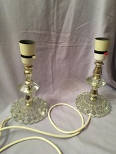 PAIR OF VINTAGE GLASS TABLE