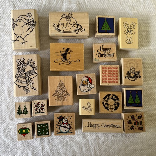 Wooden rubber art stamps - 21,