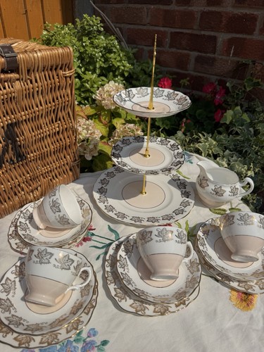 Pastel peach vintage tea - tea, set