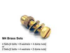 Brass Sets Bolts Washers & Dome nuts M4 / M5 x 10mm - 50mm Pack of 2 / 4 sets