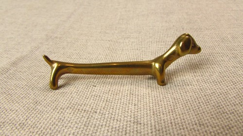 Vintage brass dachshund - vintage,