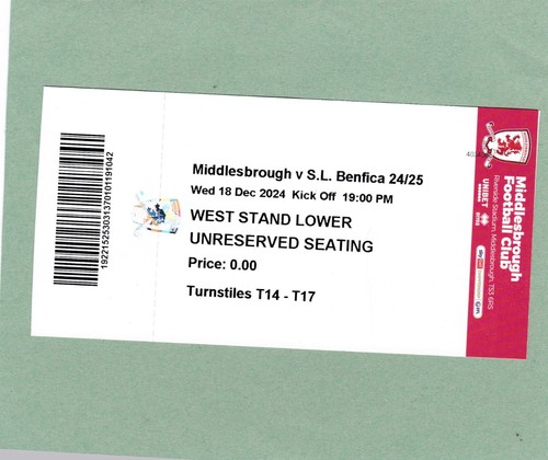 Middlesbrough benfica - middlesbrough,
