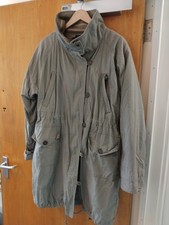 Fred Perry Ladies Parka Coat, Beige, Removable Faux Fur Lining UK 16 VGC