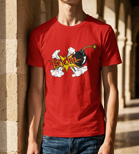 Boom explosion printed dtg - boom,