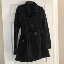 Ladies Black Trench Dress Coat