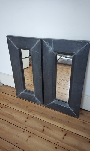Handmade pair lead mirrors - handmade,