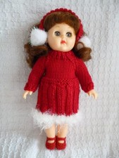Hand knitted set for a 7.5/ 8" Doll ie rosebud/ginny (shown on a Ginny)
