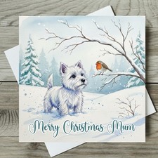 Westie Dog Christmas Card Personalised Dog Mum Dad Nan Friend Any Name